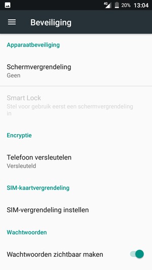 Selecteer Schermvergrendeling