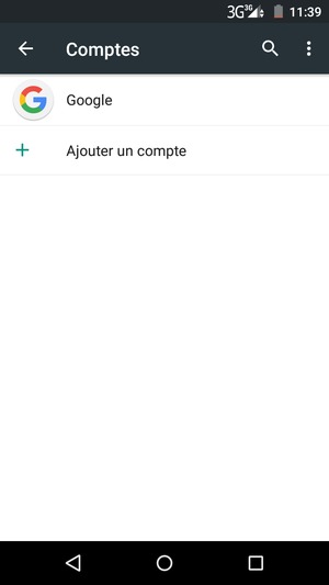 Sélectionnez Google