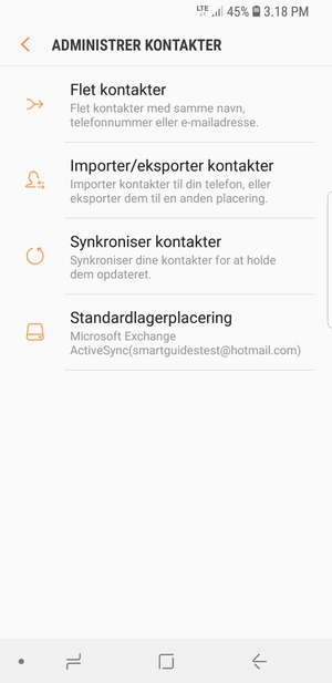 Vælg Importer/eksporter kontakter