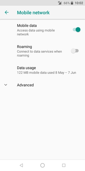 To change network if network problems occur, select Advanced