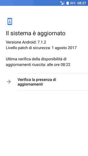 Seleziona Verifica la presenza di aggiornamenti