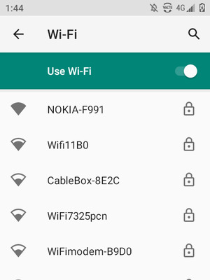 Select the wireless network you want to connect to