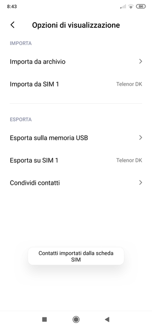 I tuoi contatti verranno salvati sul tuo account Google, e salvati sul tuo telefono la prossima volta che Google sarà sincronizzato.