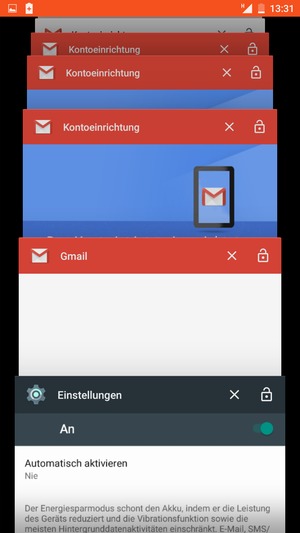 Apps nach rechts streifen, um sie zu schliessen