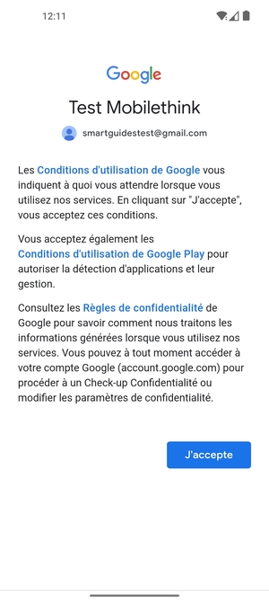 Sélectionnez J'accepte