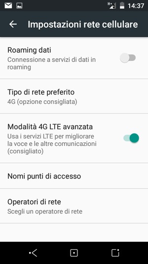 Seleziona Nomi punti di accesso