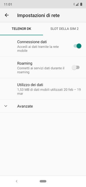 Seleziona Public e Avanzate