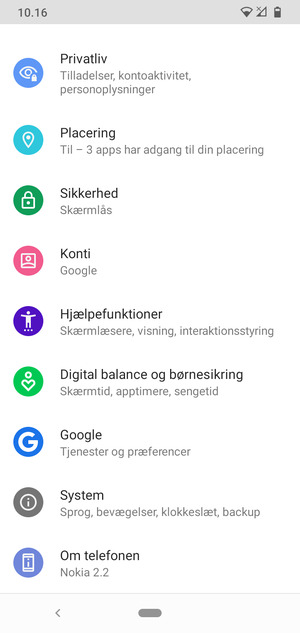 Scroll til og vælg System