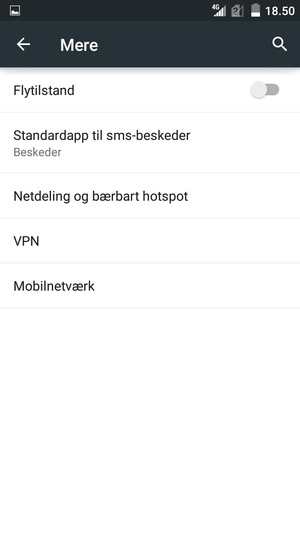 Vælg Mobilnetværk