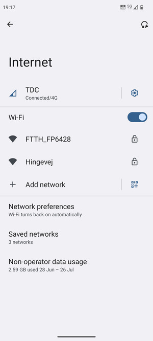 Select the wireless network you want to connect to