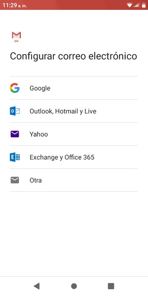 Seleccione Outlook, Hotmail y Live