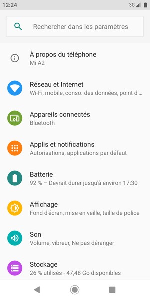 Sélectionnez Réseau et Internet