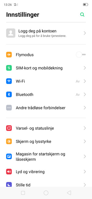 Velg SIM-kort og mobildekning