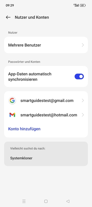 Wählen Sie Ihr Google Konto