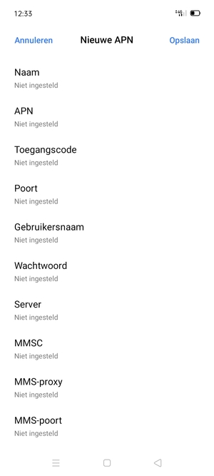 Voer internetgegevens in