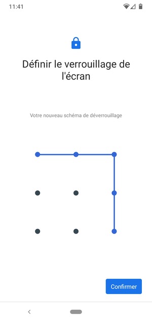Dessinez de nouveau le schéma de déverrouillage et sélectionnez Confirmer