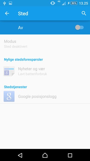 Slå av Sted
