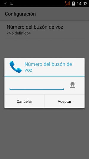 Introduzca el Número del buzón de voz y seleccione Aceptar