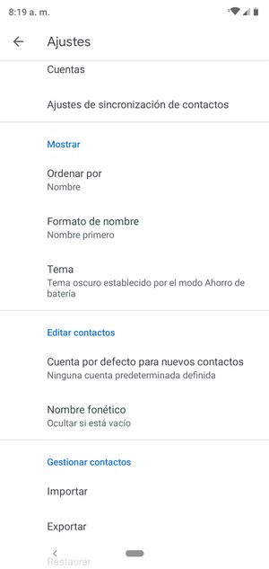 Desplácese y seleccione Importar