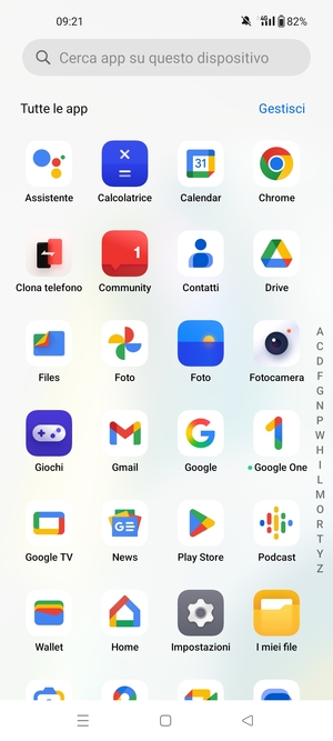 Seleziona Impostazioni