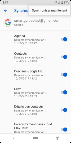 Sélectionnez Synchroniser maintenant