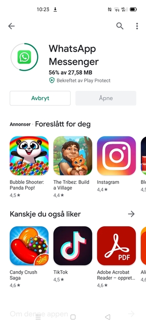 Vent til installasjonen er ferdig