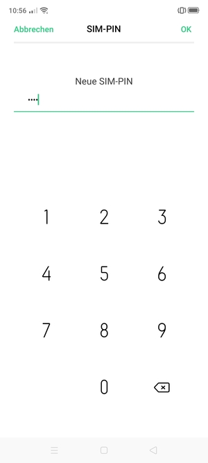 Geben Sie Ihre Neue SIM-PIN ein und wählen Sie OK