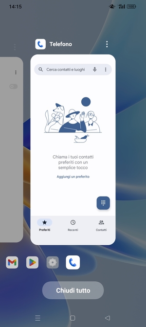Seleziona Chiudi tutto per chiudere tutte le applicazioni in esecuzione