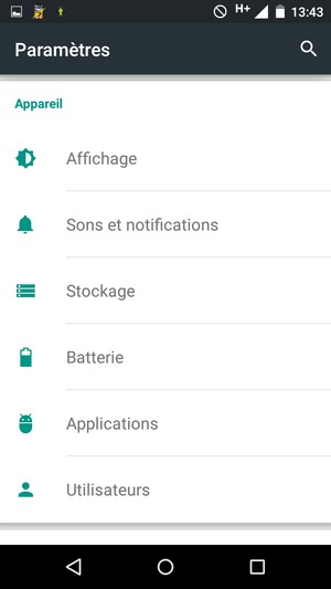 Faites défiler et sélectionnez Batterie