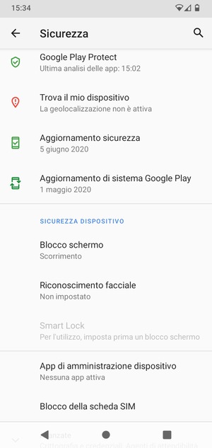 Per attivare il blocco dello schermo, vai al menu Sicurezza e seleziona Blocco schermo