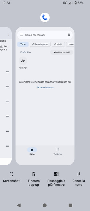 Scorri verso l'alto le app per chiuderle