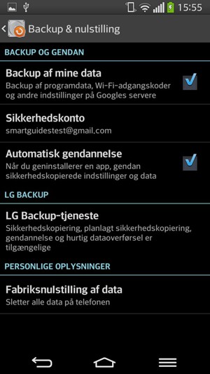 Vælg Sikkerhedskonto
