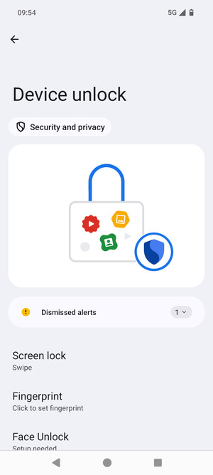 Select Screen lock