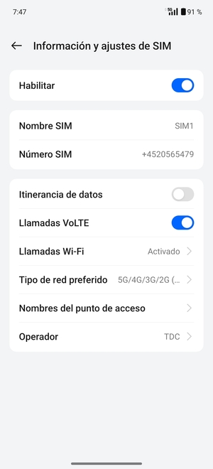 Para cambiar la red en caso de problemas de conectividad, seleccione Operador