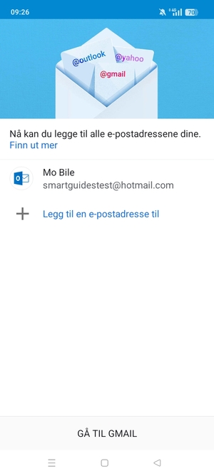 Velg GÅ TIL GMAIL