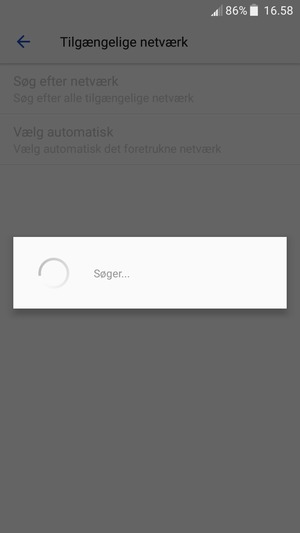Afvent at søgningen er afsluttet
