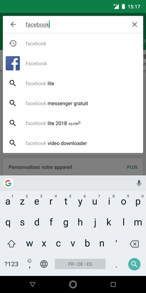 Saisissez le nom de l'appli et sélectionnez Rechercher