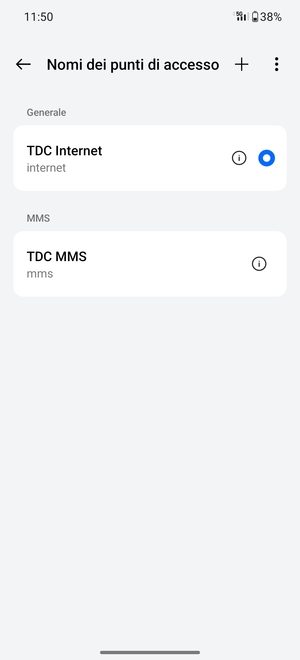 Seleziona il tasto Menu