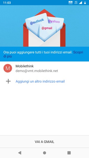 Seleziona VAI A GMAIL