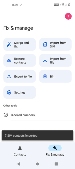 Your contacts will be saved to your Google account and saved to your phone the next time Google is synced.
