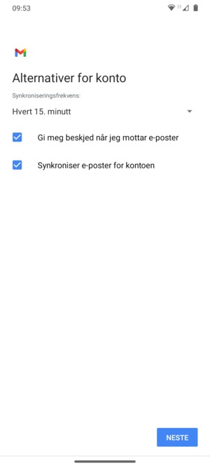 Velg NESTE
