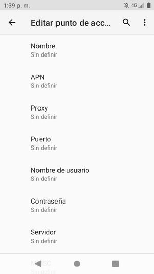 Introduzca la información de Internet