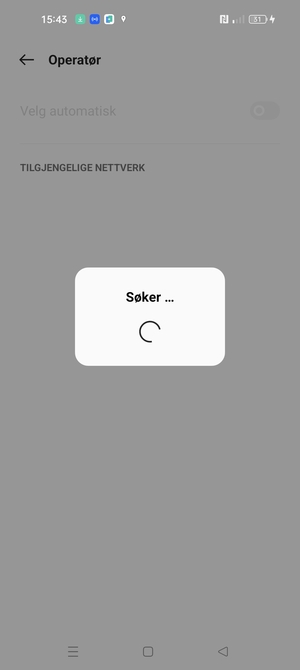 Vent til søket er ferdig