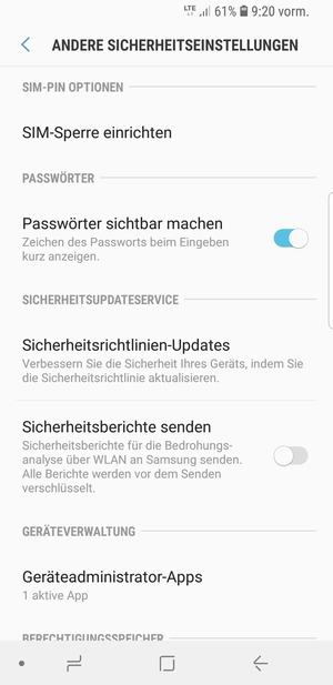 Wählen Sie SIM-Sperre einrichten