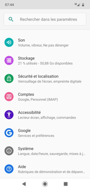 Faites défiler et sélectionnez Système