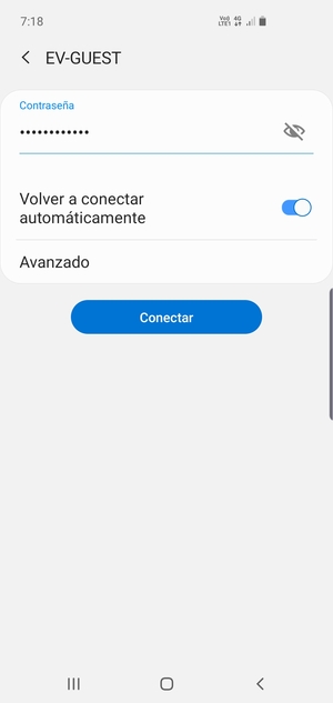Introduzca la contraseña de Wi-Fi y seleccione Conectar