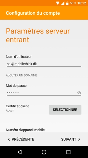 Saisissez Nom d'utilisateur