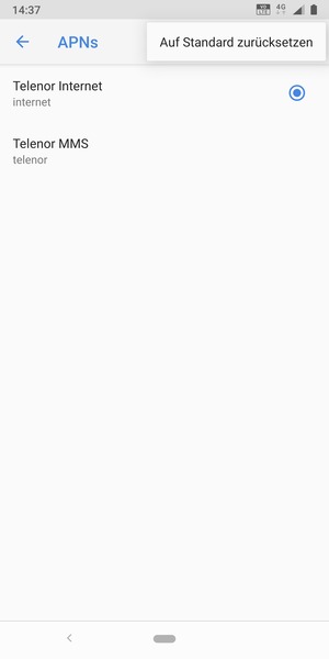 Wählen Sie Auf Standard zurücksetzen