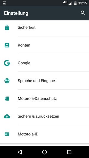 Scrollen Sie und wählen Sie Konten