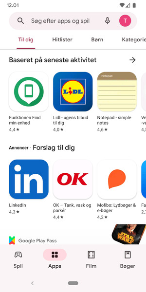 Vælg søgefeltet